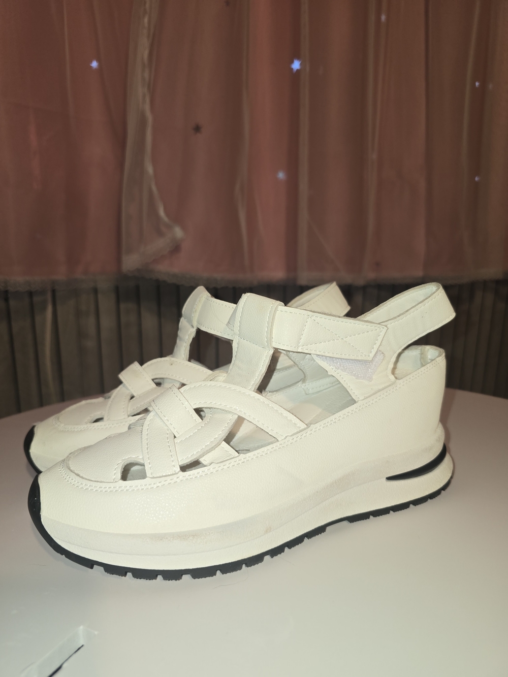 White Platform Strappy Sandal Sneakers
